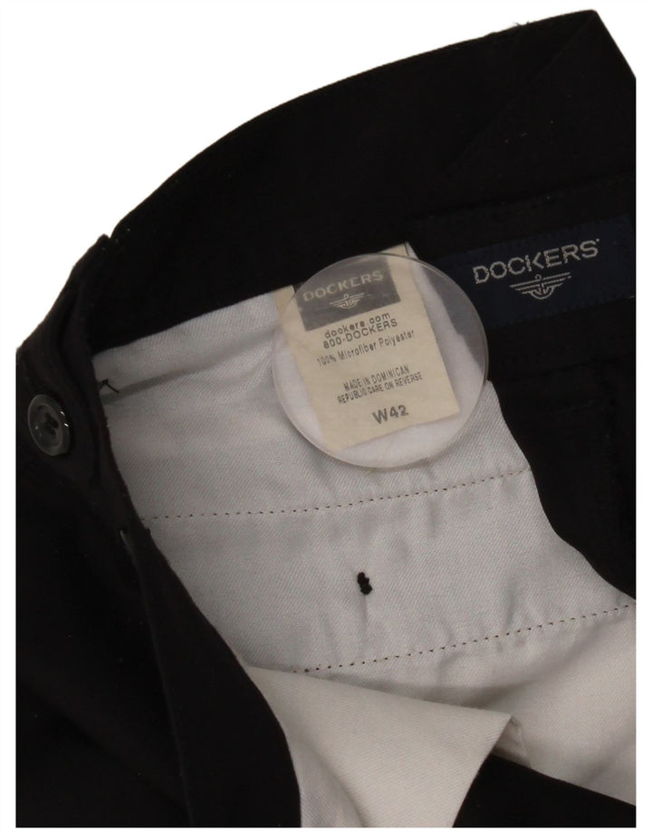 Dockers Pantalones cortos chinos pegados para hombre W42 2XL Poliéster negro