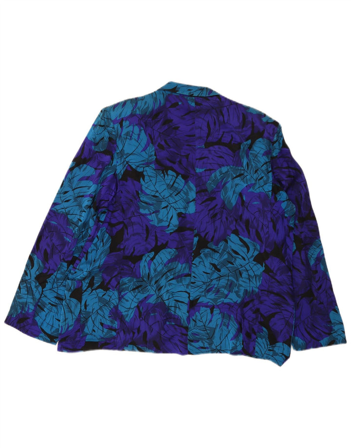 Rosanna Manzoni Chaqueta tipo blazer abierta para mujer IT 44 Azul medio Floral