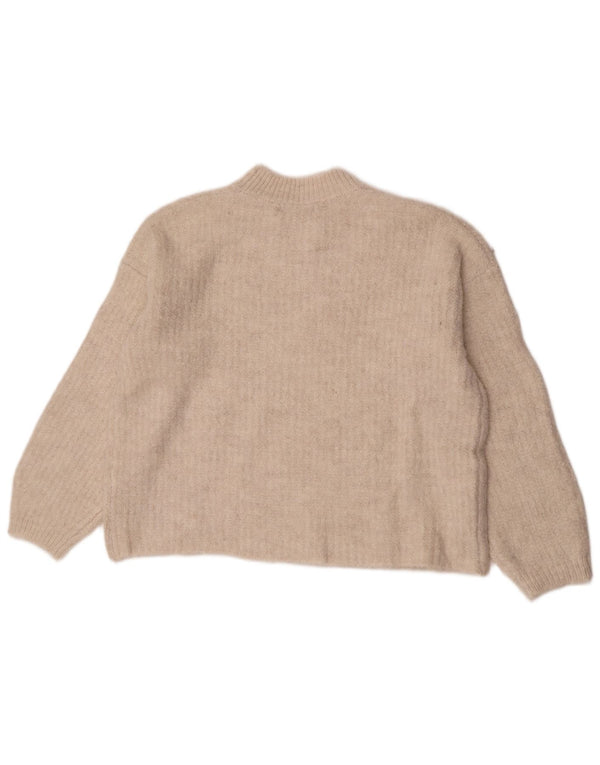 Marks & Spencer Suéter de Cuello Redondo para Mujer UK 44 Acrílico Beige Medio