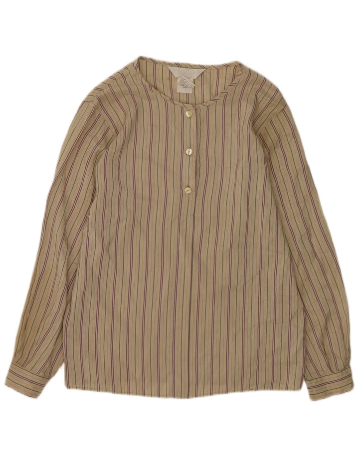 Marella Blusa tipo jersey para mujer UK 42 Seda a rayas beige mediana