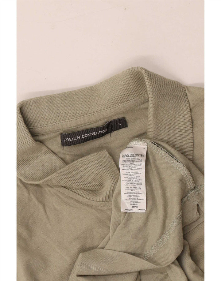 French Connection Polo para hombre de algodón caqui grande