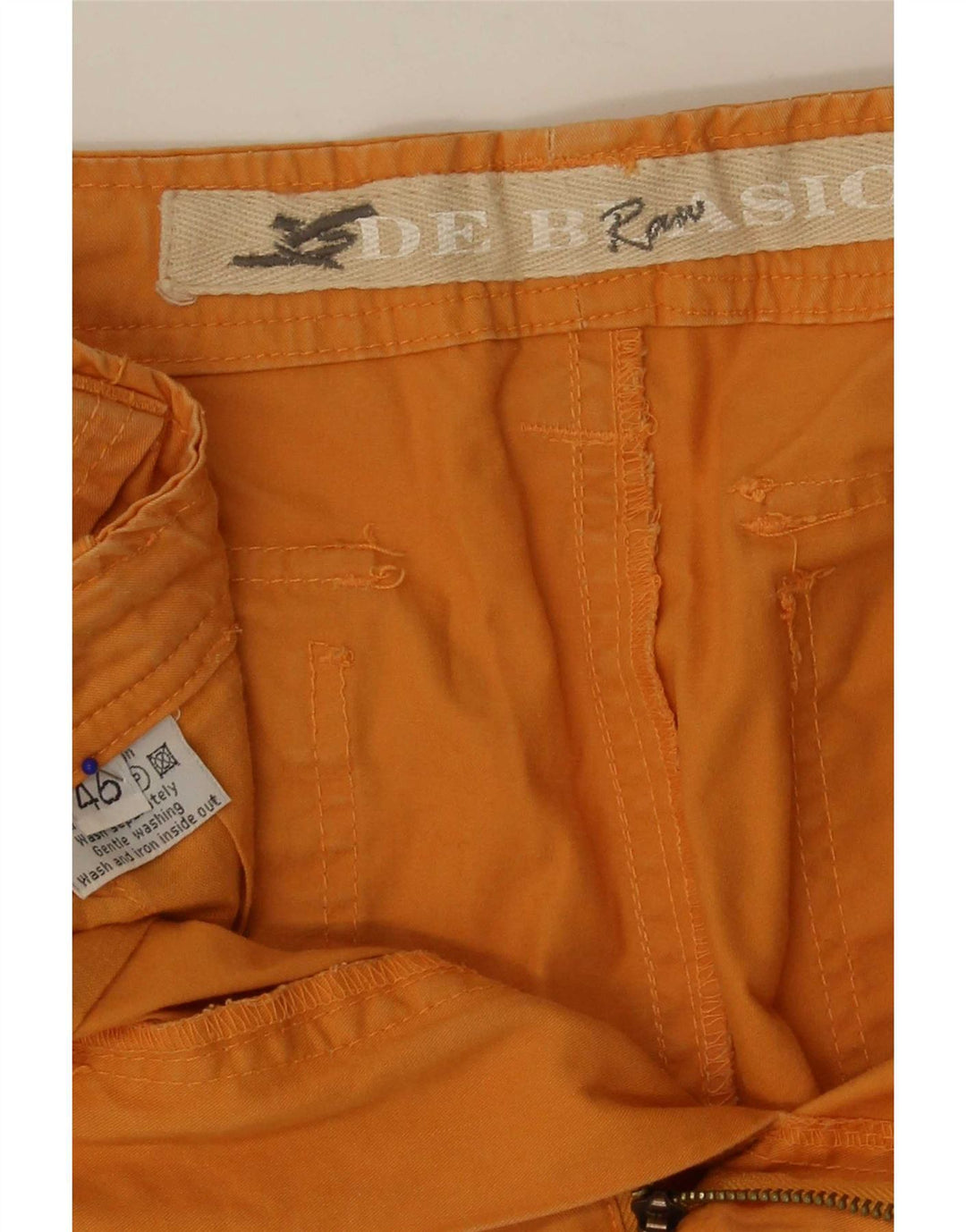Vintage hombres cargo pantalones cortos IT 46 Pequeño W32 Algodón Naranja