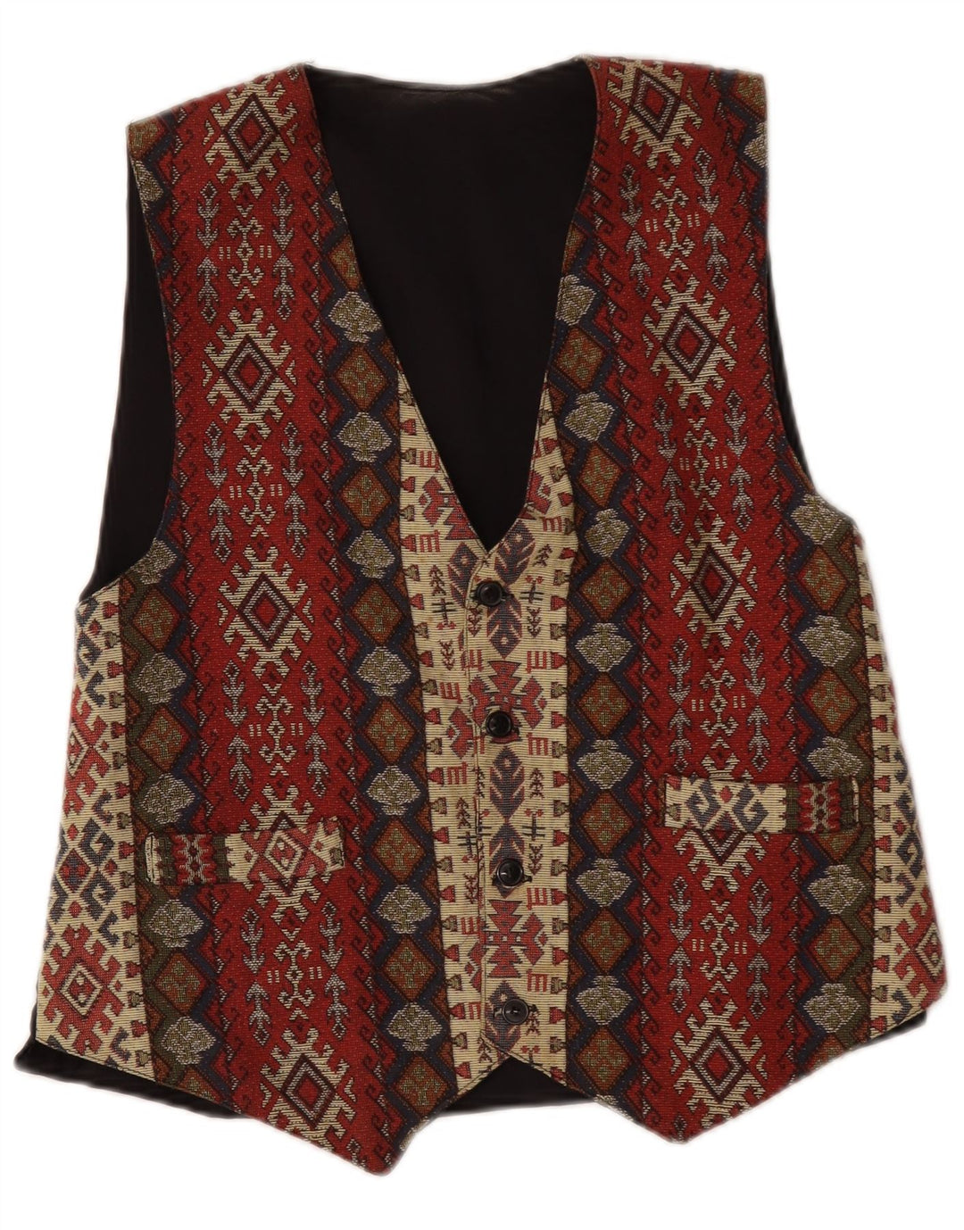 Chaleco vintage para hombre medio multicolor geométrico azteca