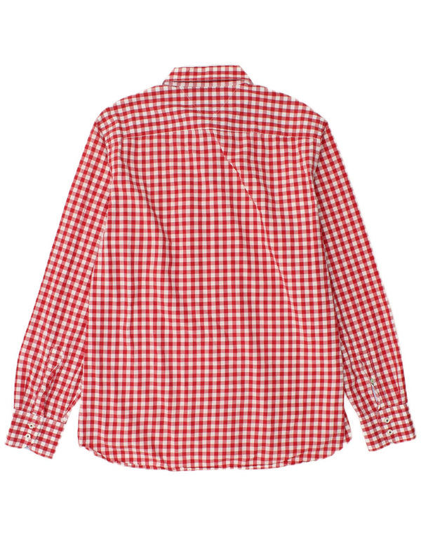 Tommy Hilfiger Camisa para hombre grande de algodón a cuadros rojo