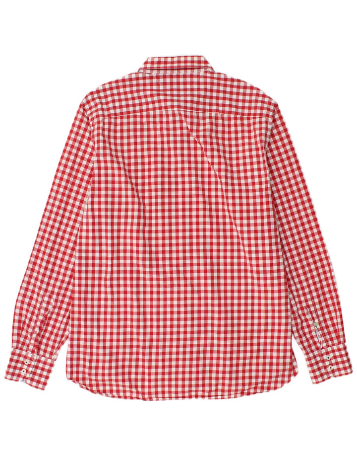 Tommy Hilfiger Camisa para hombre grande de algodón a cuadros rojo