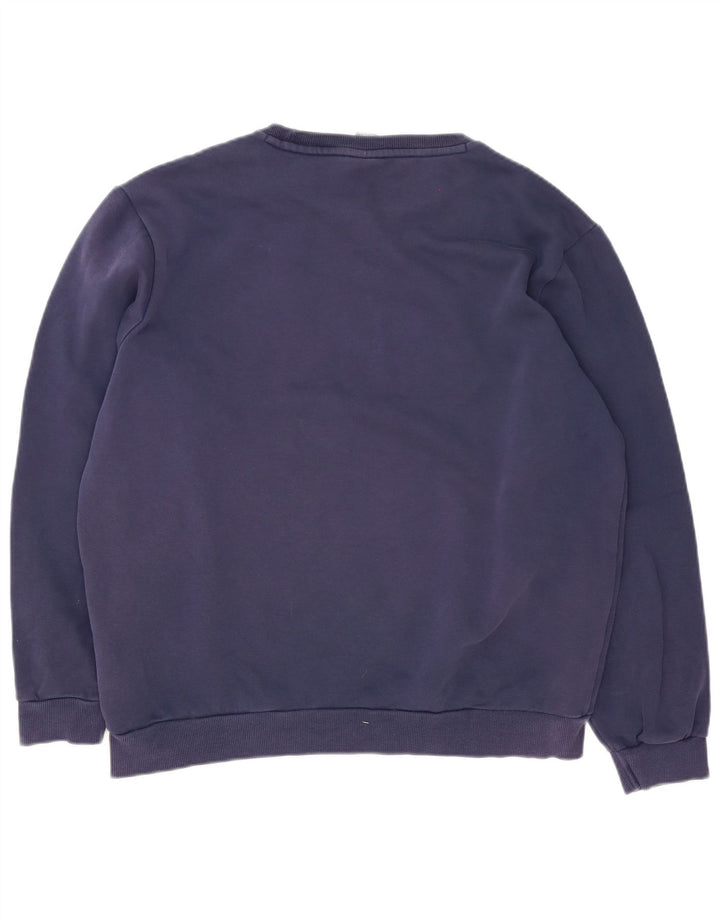 Puma Mens Graphic Sudadera Jumper Grande Azul Marino Algodón