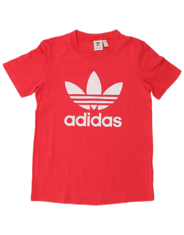 ADIDAS Camiseta gráfica para mujer Top UK 10 Small Pink Cotton