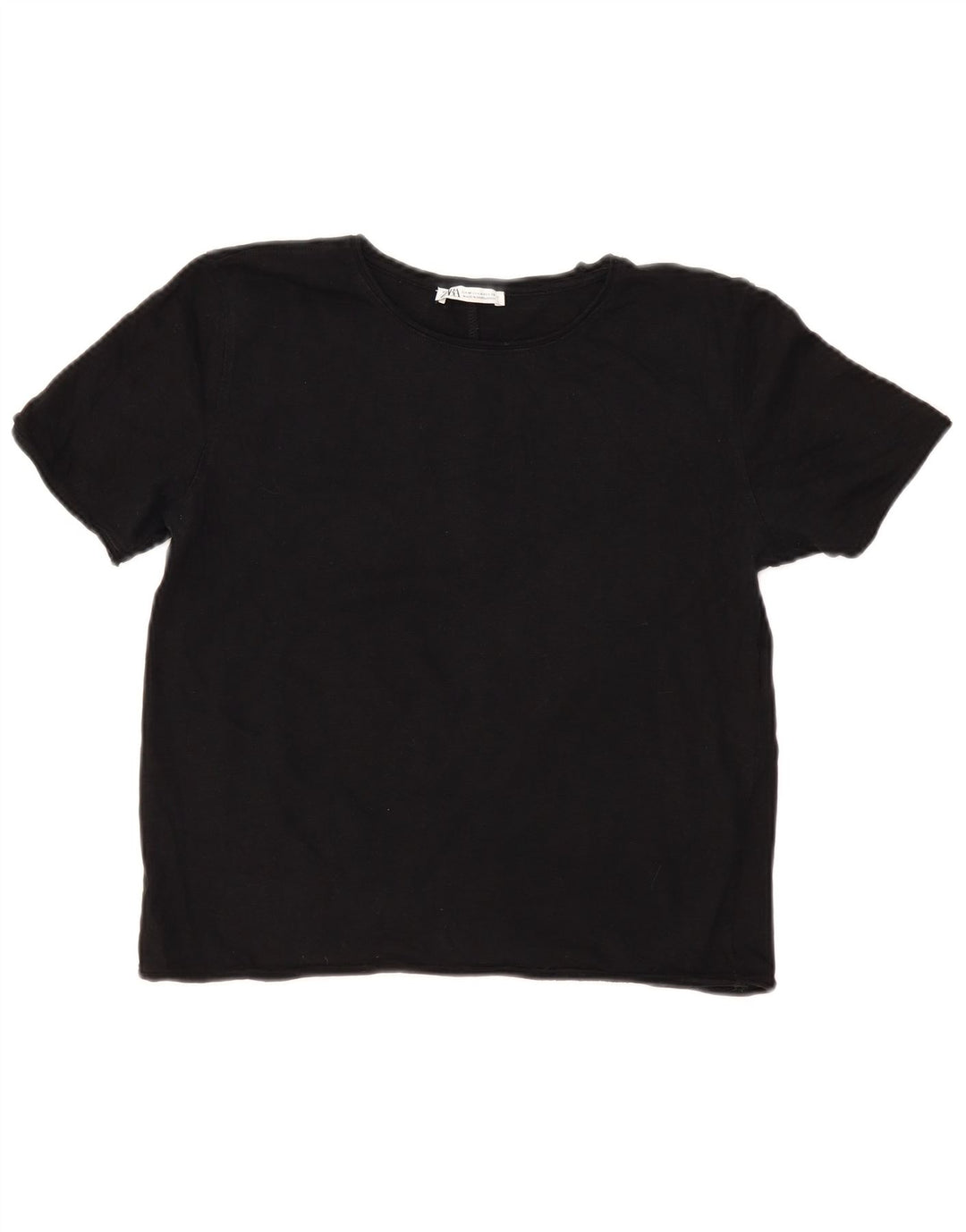 Zara Mujer Camiseta Top Reino Unido 12 Mediano Negro