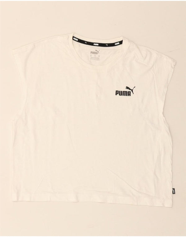 PUMA Camiseta sin mangas con gráfico extragrande para mujer UK 6 XS Blanco