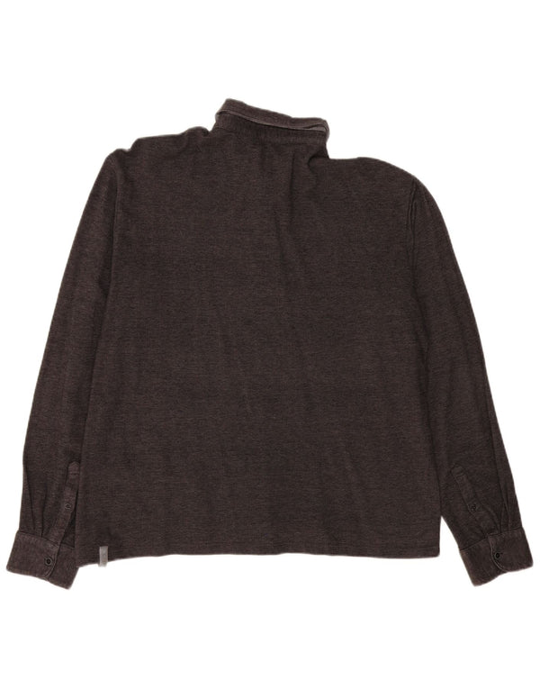 Slam Polo De Manga Larga Para Hombre 3XL Gris Moteado