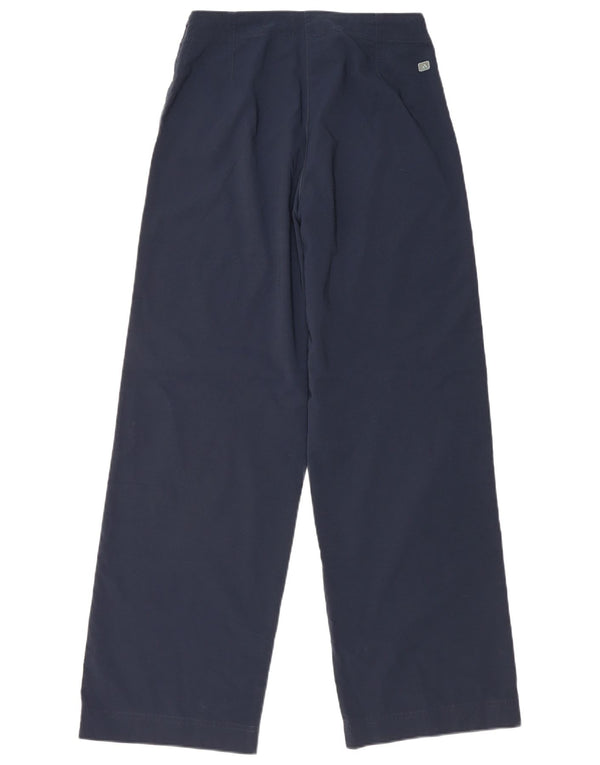 Adidas Womens High Waist Wide Leg Trousers UK 10 Small W28 L30 Navy Blue