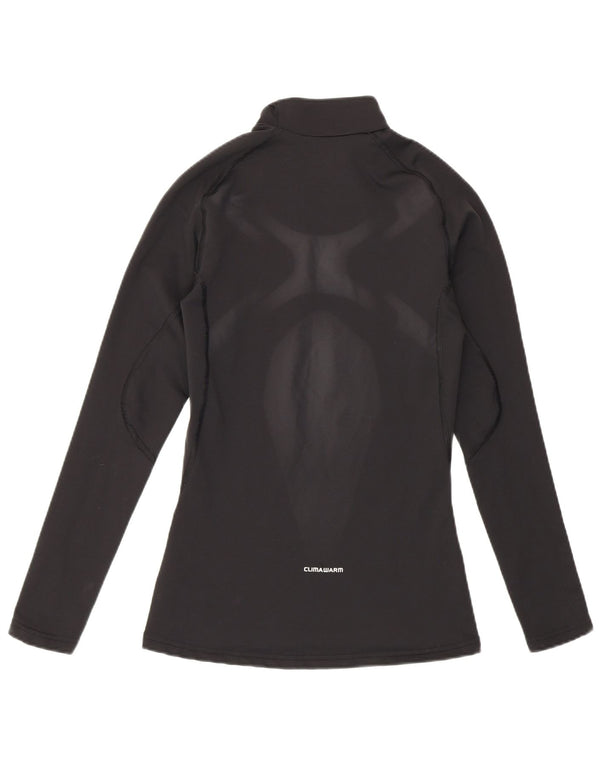 Adidas Womens Climawarm Graphic Top Long Sleeve UK 8 Small Black Nylon