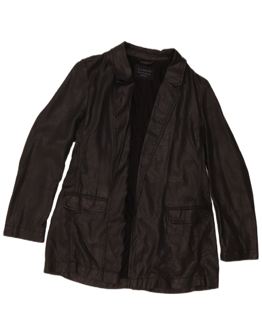 All Saints Chaqueta tipo blazer abierta para mujer UK 46 Large Black Lyocell