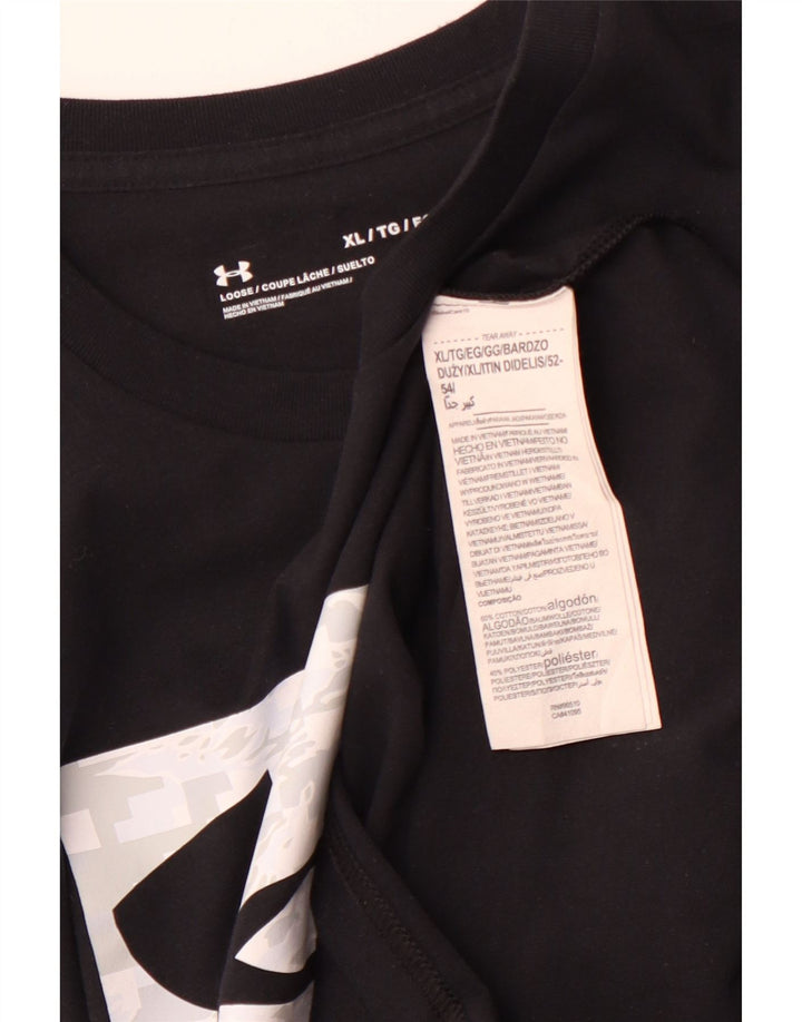 UNDER ARMOUR Camiseta gráfica para hombre Top XL Algodón negro
