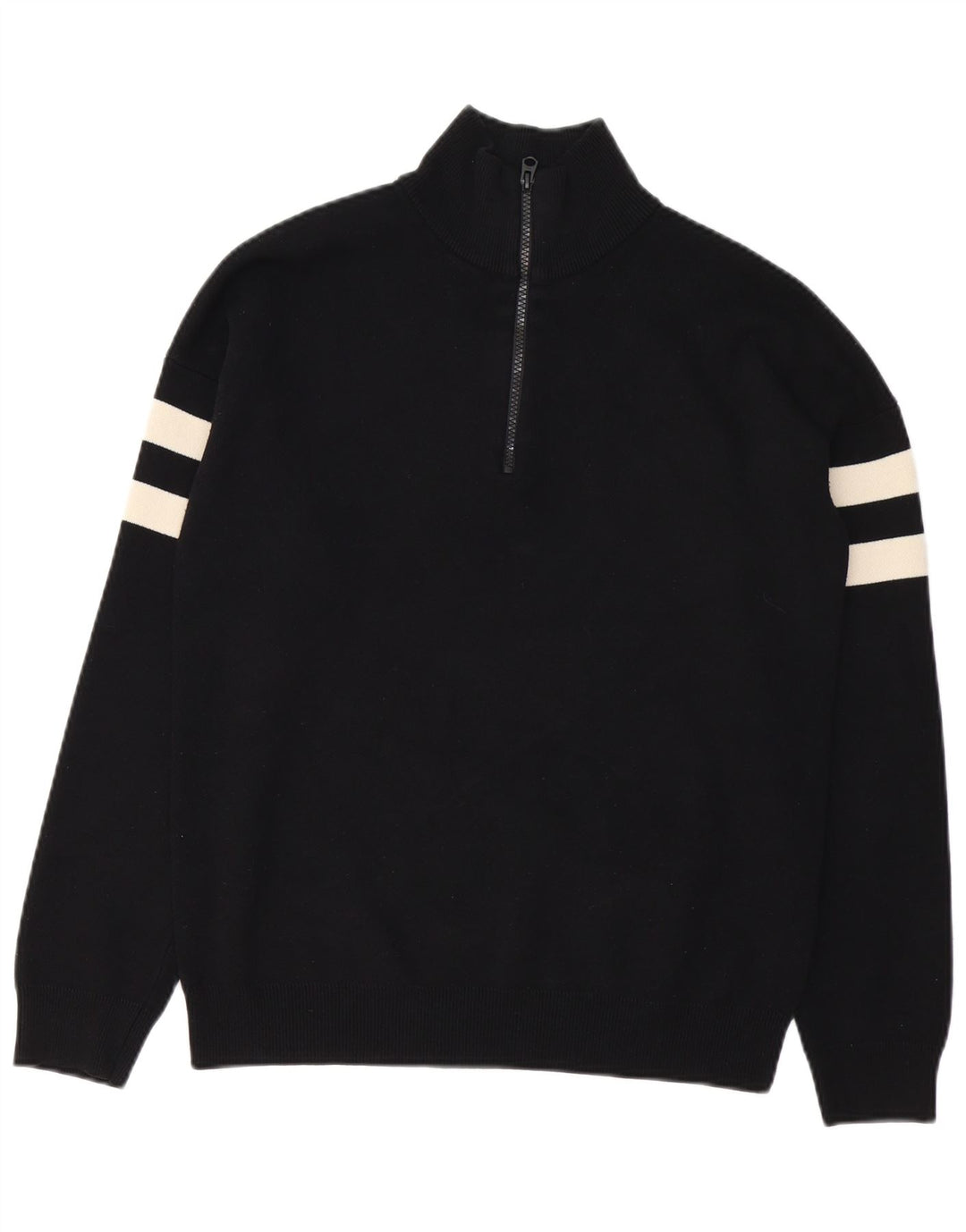 French Connection Jersey De Hombre Con Cremallera Y Cuello En Color Bloque Pequeño Negro