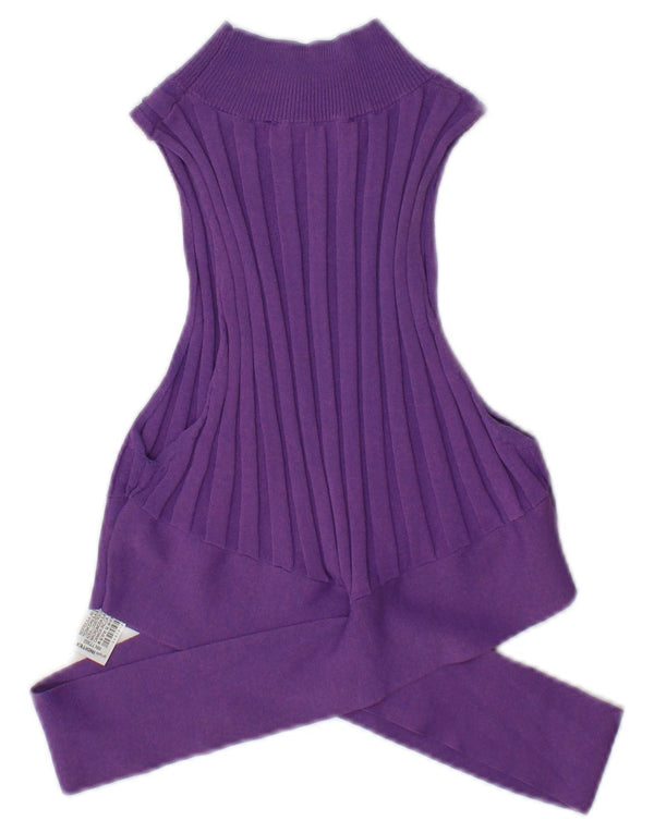Zara Mujer Crop Vest Top UK 42 Viscosa Púrpura Mediana