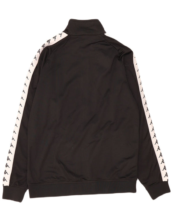 Kappa Hombre Gráfico Chándal Top Chaqueta XL Negro Colorblock