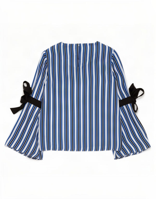 Marks & Spencer Blusa de manga larga para mujer UK 42 Azul medio a rayas