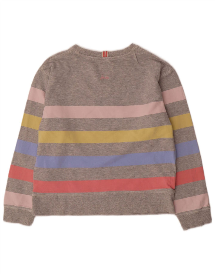 Joules - Sudadera extragrande para mujer, talla 8, algodón a rayas, color gris