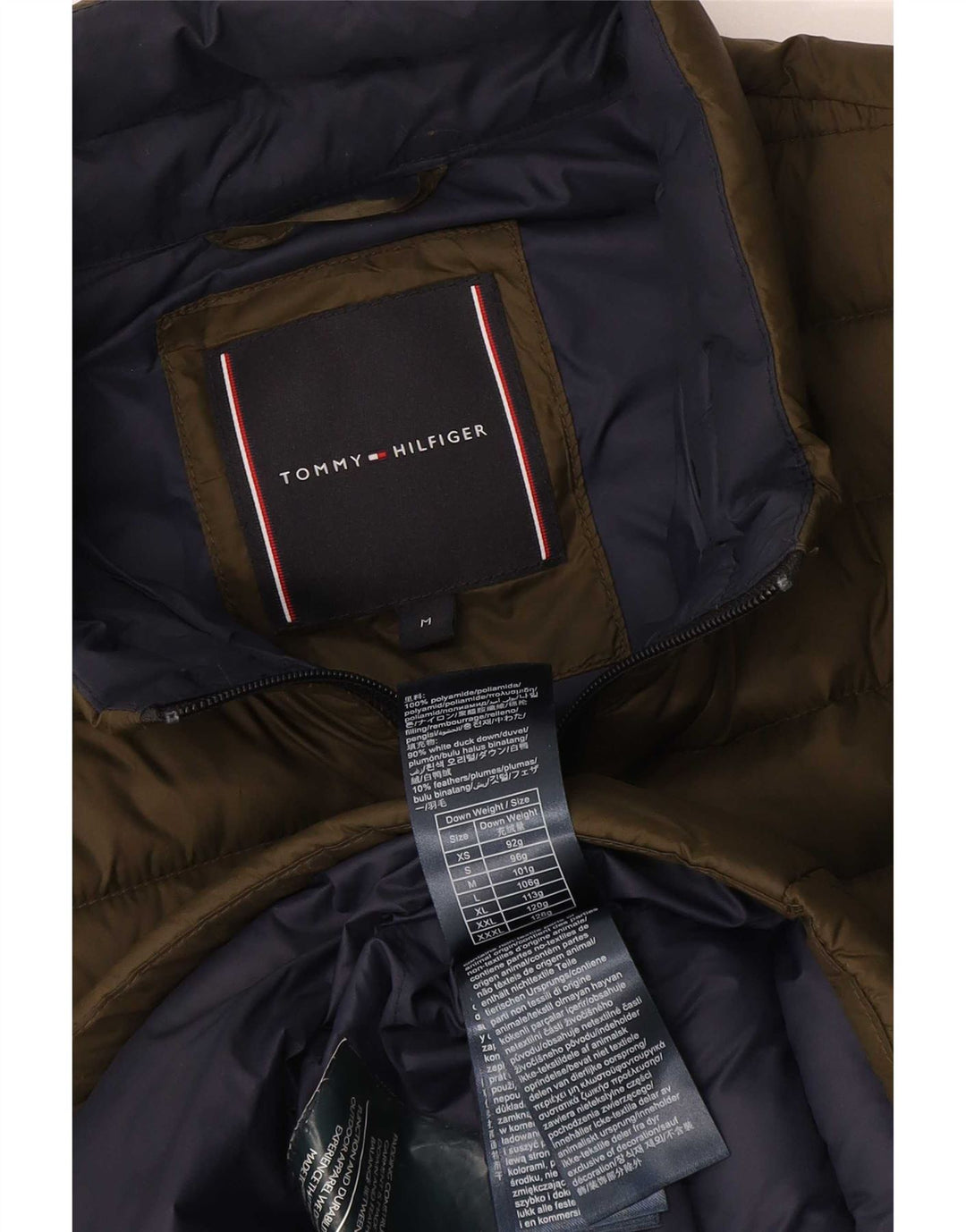 Tommy Hilfiger Chaqueta Acolchada Mujer UK 14 Mediano Caqui Poliamida