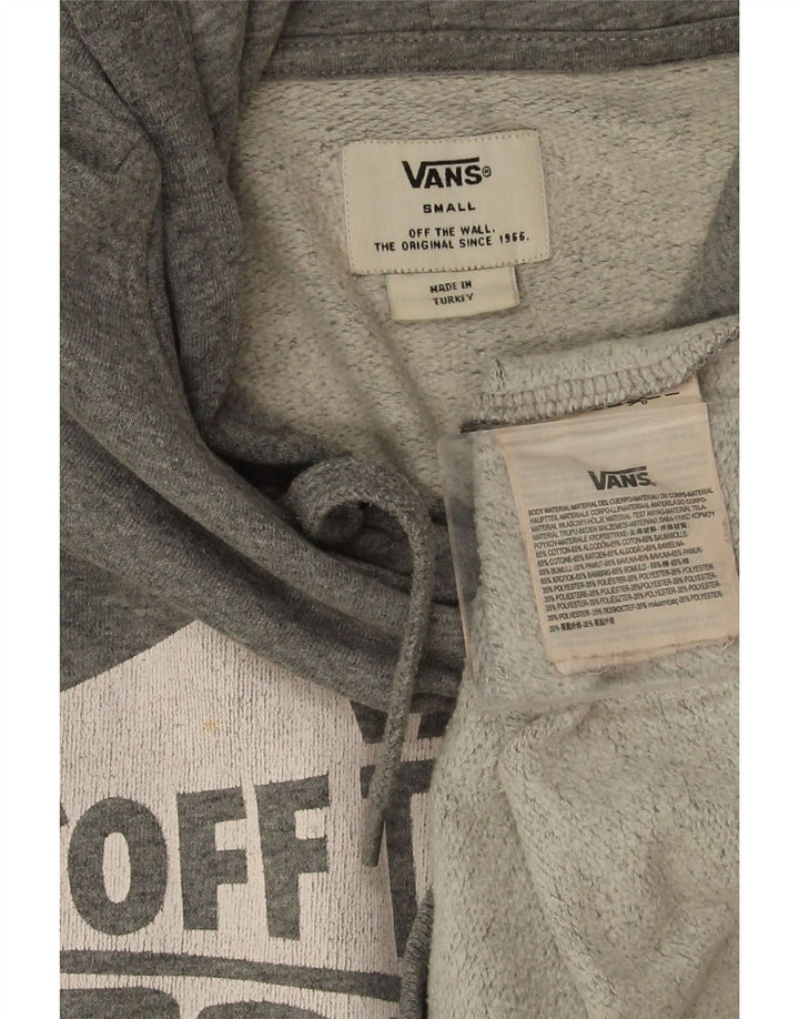Vans Hombre Sudadera Con Capucha Gráfica Jersey Pequeño Gris Algodón
