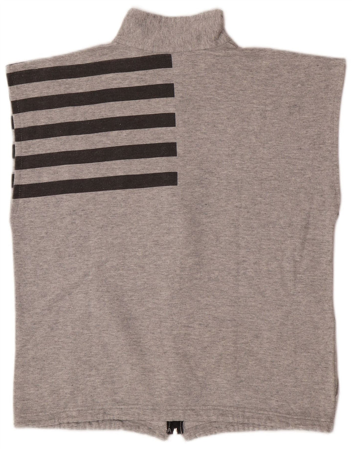 Vintage hombres sin mangas chándal top chaqueta medio gris rayas