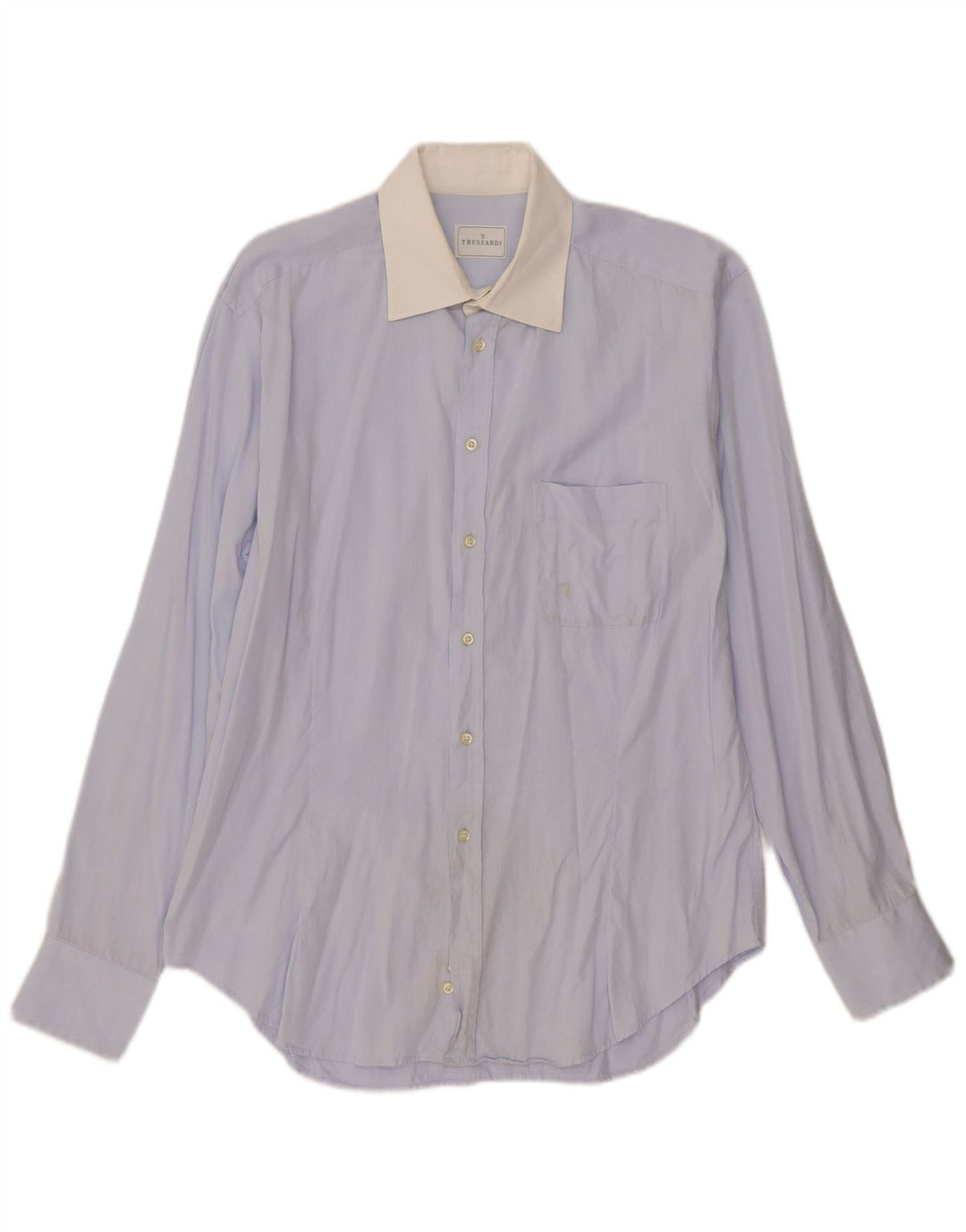 Camisa Trussardi para hombre Talla 42 16 1/2 Grande Azul Colorblock