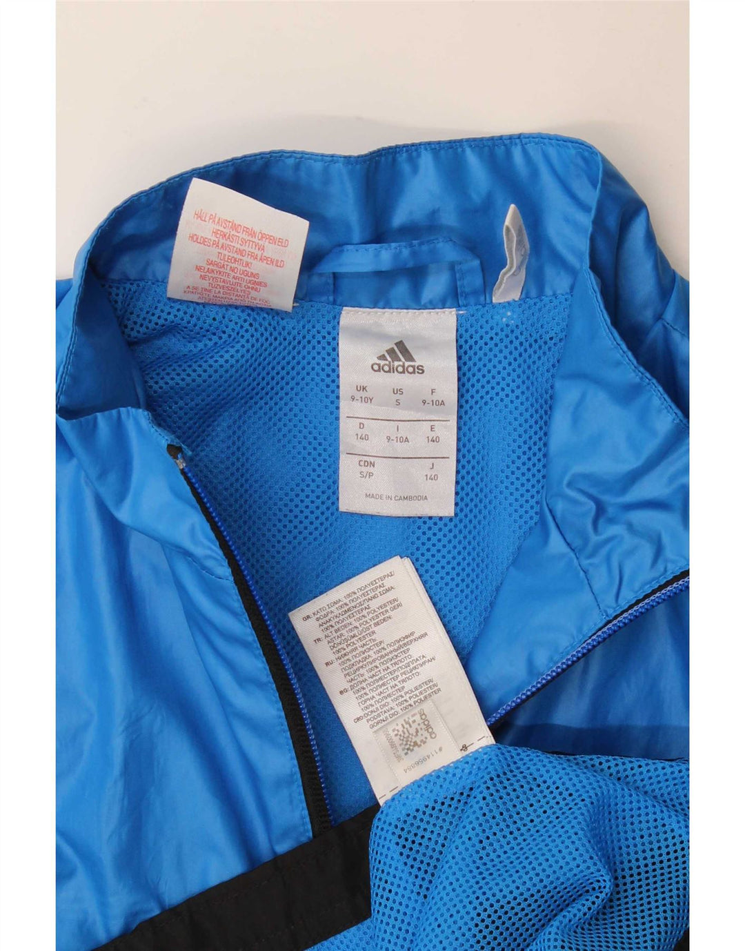 Adidas - Chaqueta de chándal para niño, 9-10 años, color azul, poliéster