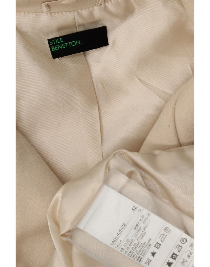 Abrigo Mujer Benetton IT 42 Mediano Lana Blanco