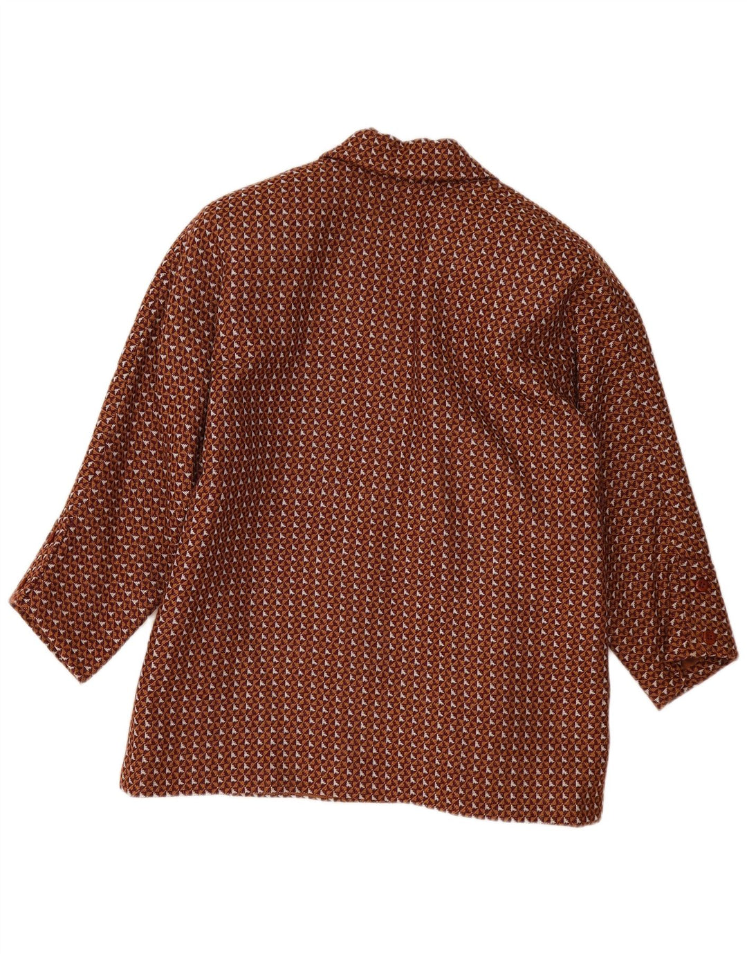 Vintage mujer chaqueta blazer de gran tamaño Reino Unido 20 2XL marrón geométrico