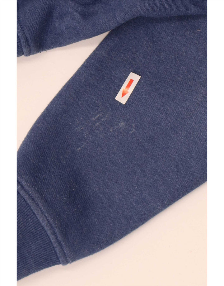 Animal Sudadera con capucha y cremallera para hombre Algodón azul medio