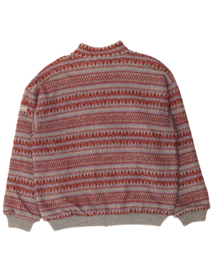 SPORTFUL Mens Cardigan Sweater IT 48 Medium Multicoloured Fair Isle