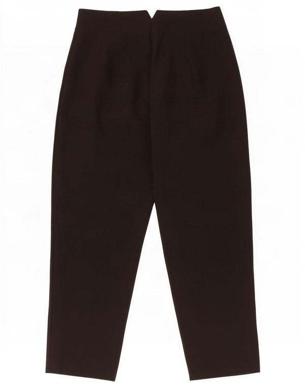 Zara Mujer Pantalón De Traje Cónico De Cintura Alta Grande W30 L26 Poliéster Negro