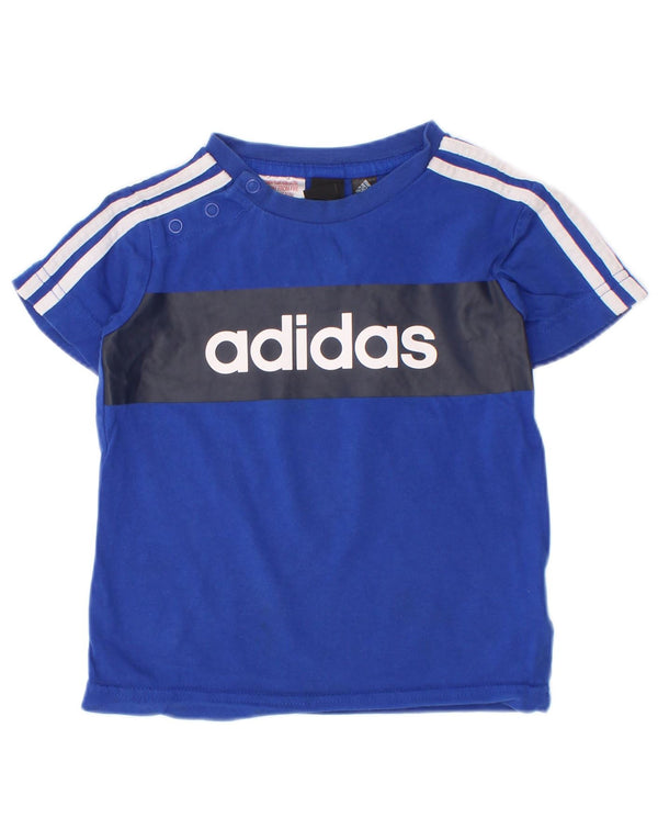 Adidas Camiseta gráfica para bebé niño 12-18 meses Algodón color block azul