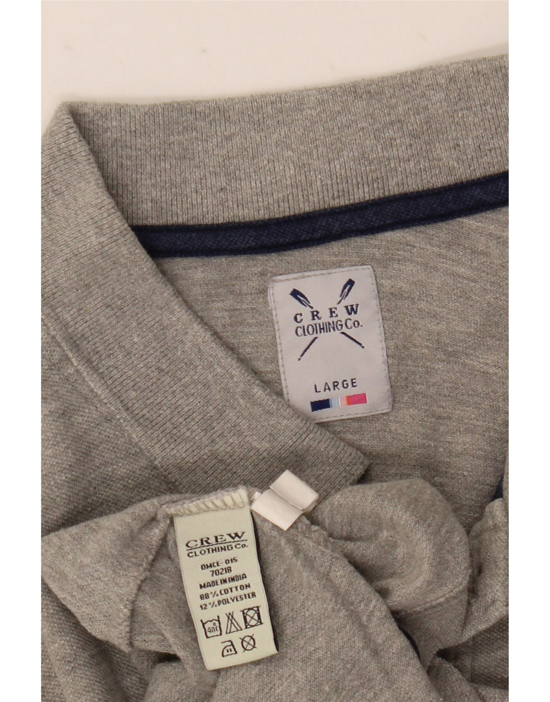 Crew Clothing Polo para hombre de algodón gris grande