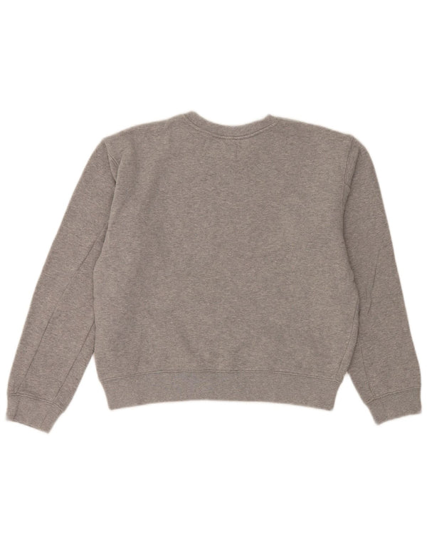 Replay Sudadera de gran tamaño con estampado gráfico para mujer UK 10 Small Grey Cotton