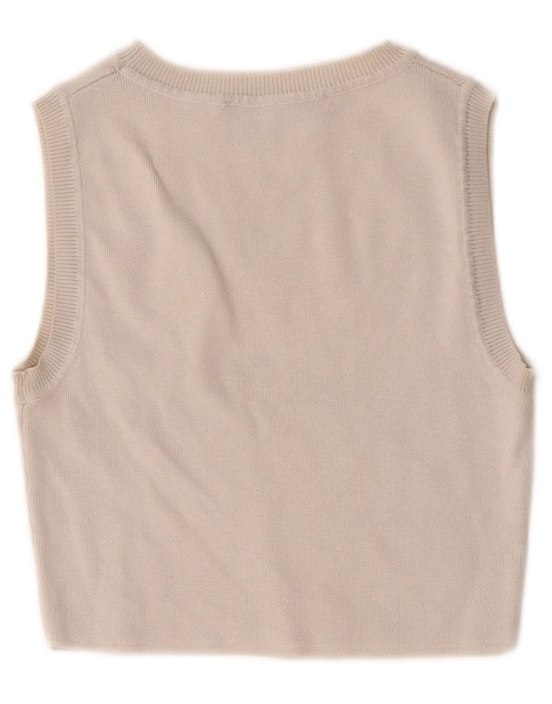 Zara Top Corto Sin Mangas para Mujer UK 12 Medium Off White