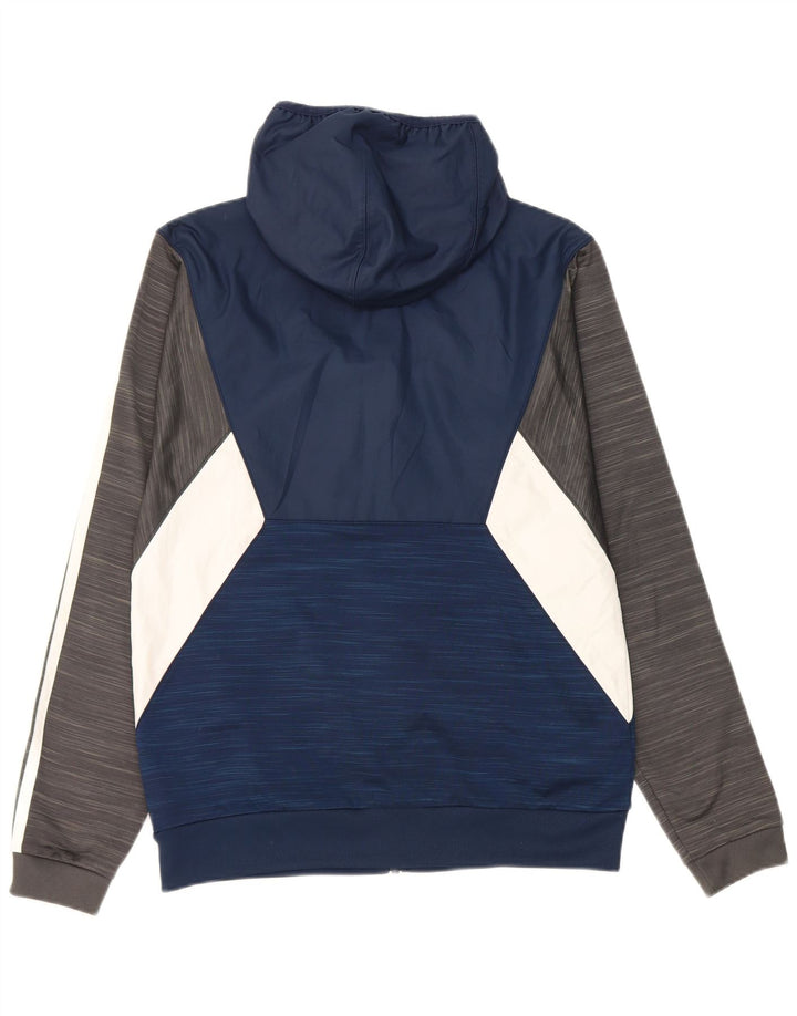 Adidas Hombre Zip Sudadera Con Capucha Suéter Pequeño Azul Marino Colorblock Poliéster