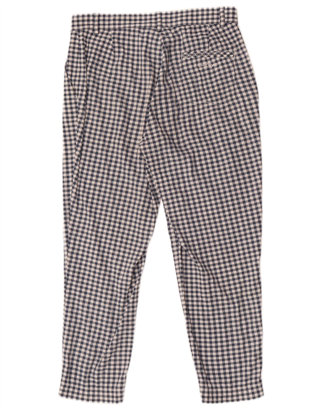 Chervo Pantalones chinos ajustados para mujer IT 42 Medium W28 L23 Blue Gingham