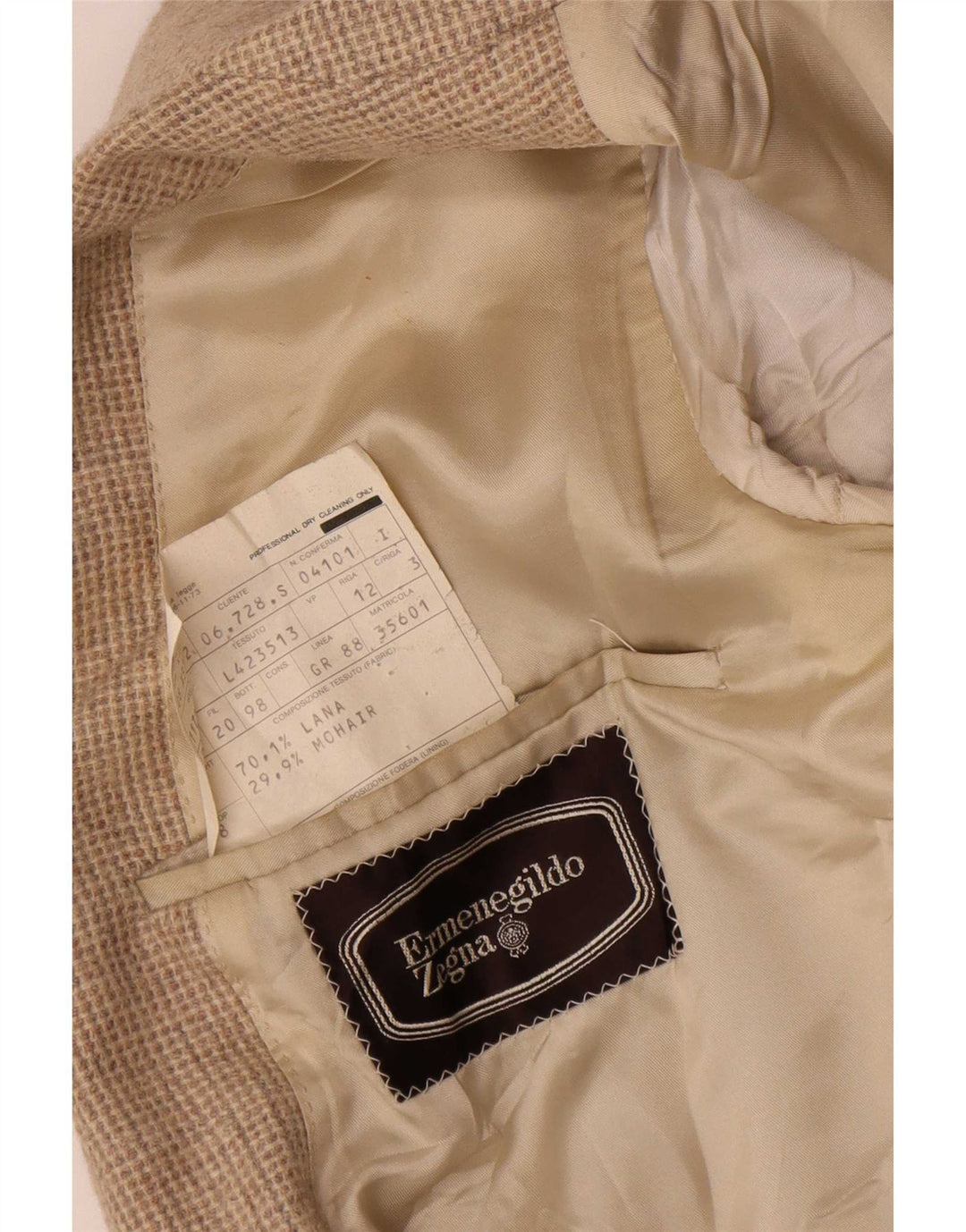Ermenegildo Zegna Chaqueta tipo blazer para hombre IT 46 Small Brown Houndstooth