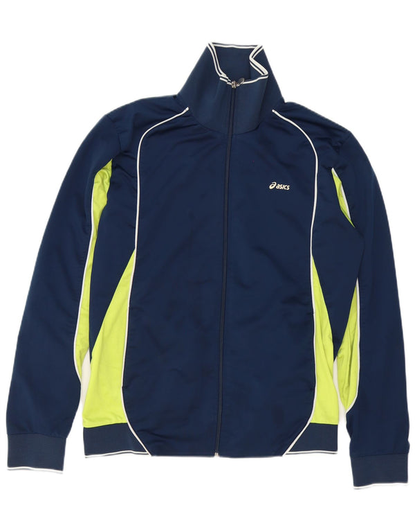 Asics Hombre Chándal Top Jacket Medium Azul Marino Colorblock Poliéster