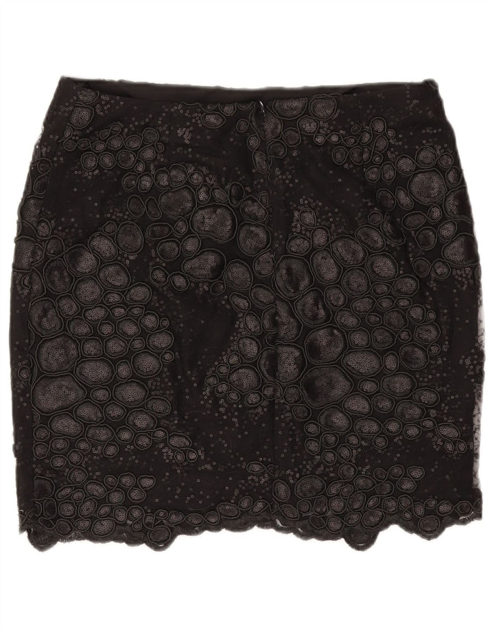Minifalda Reiss para mujer con estampado abstracto W30 Poliéster negro mediano