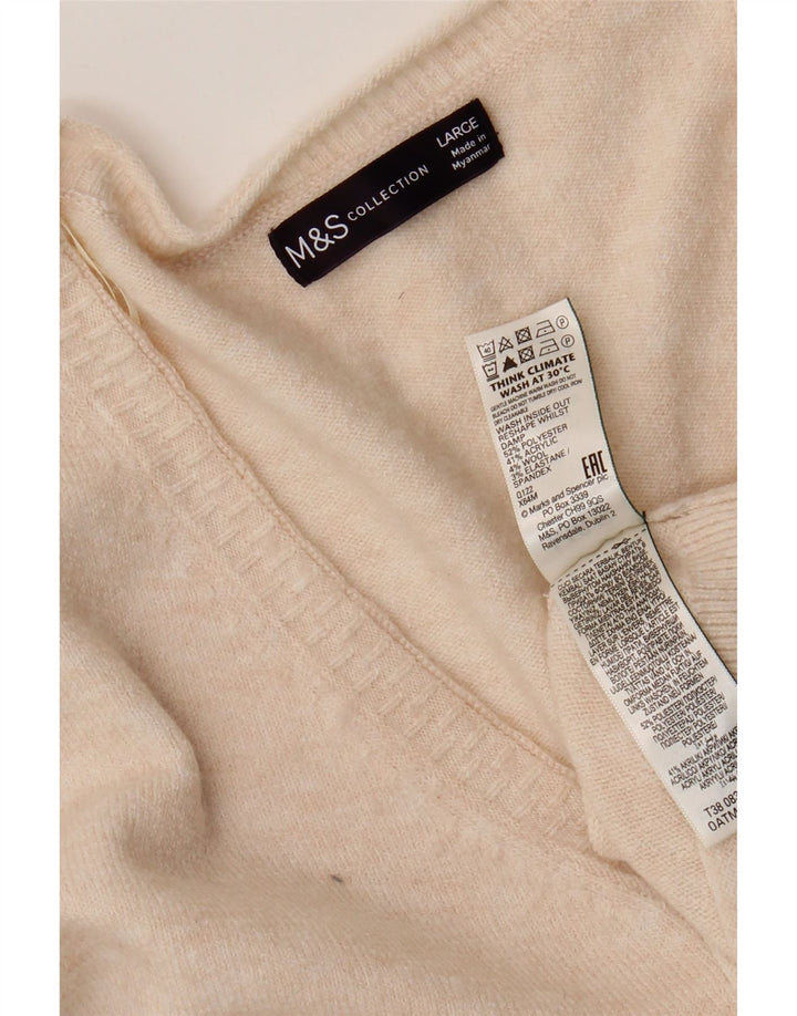 Marks & Spencer Jersey extragrande con cuello en V para mujer UK 46 Large Beige