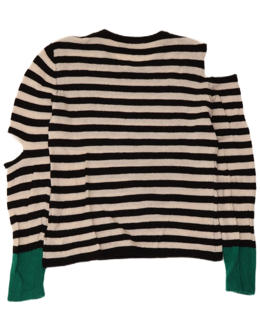 Max Mara - Jersey de fin de semana para mujer con cuello barco, talla M, color negro a rayas