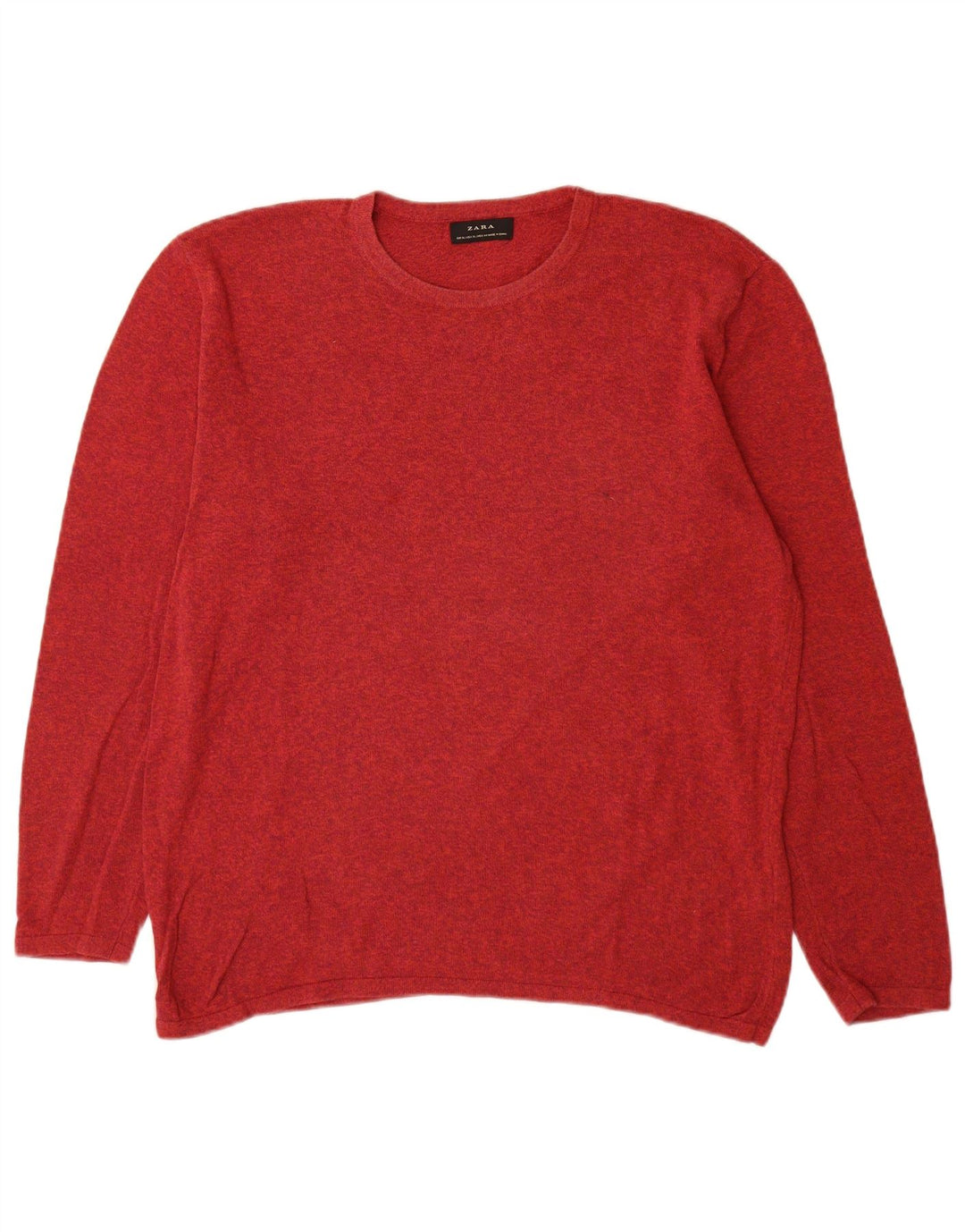 Zara Hombre Jersey Cuello Redondo Jersey XL Rojo Algodón