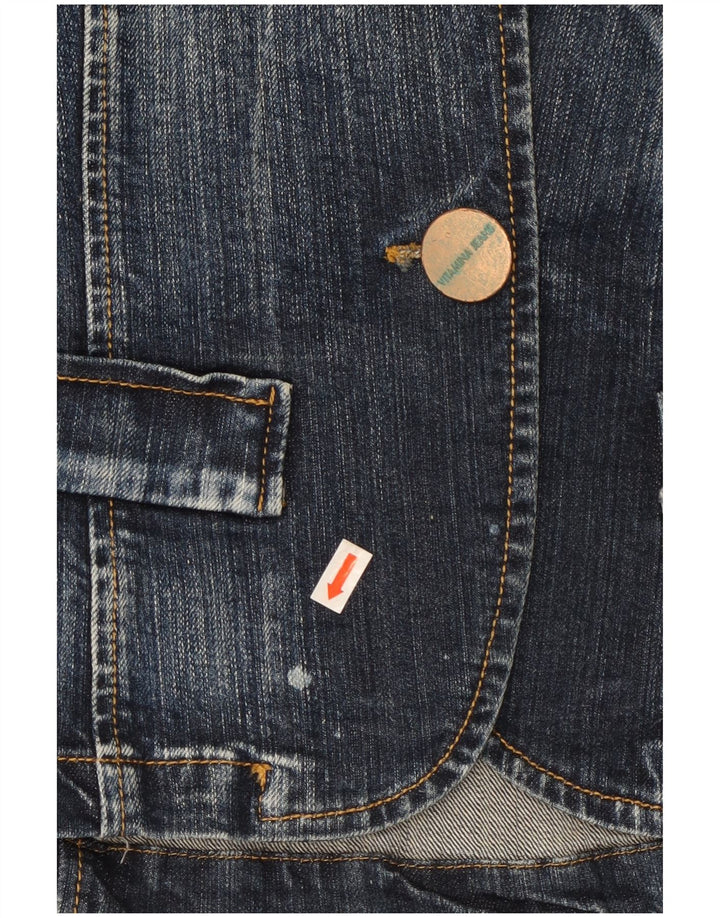 Vitamina Chaqueta tipo blazer vaquera con 1 botón para mujer UK 44 Algodón azul medio