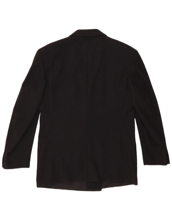 Trussardi Chaqueta Blazer De Doble Botonadura Para Hombre IT 52 XL Lana Virgen Negra