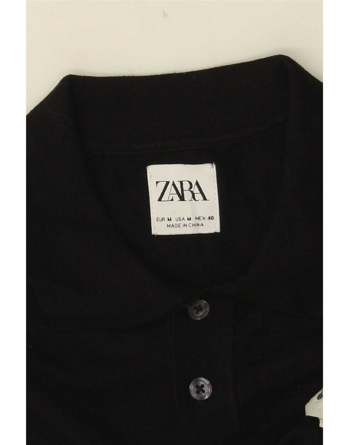 Zara Polo Hombre Negro Mediano