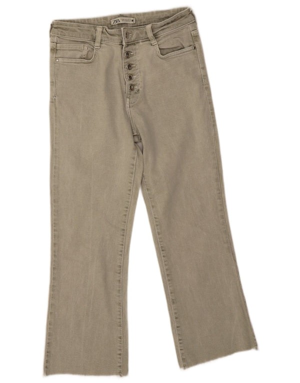 Zara Jeans Rectos Para Mujer EU 38 Small W28 L25 Algodón Verde