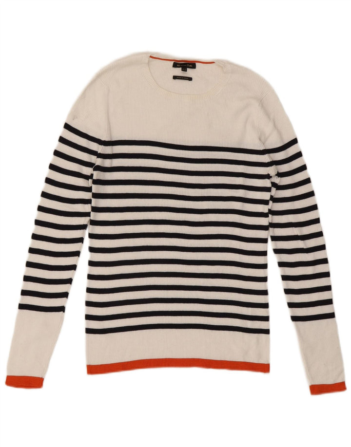 Massimo Dutti Jersey con Cuello Barco para Mujer UK 40 Mediano Rayas Blancas